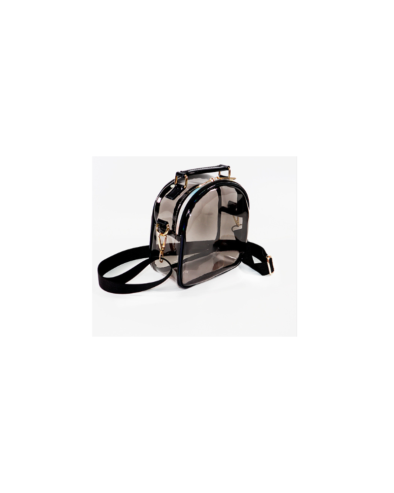 Laser Transparent Sling Bag, Mini PVC Crossbody Shoulder Backpack, with PU Leather Handle, for Women Girls