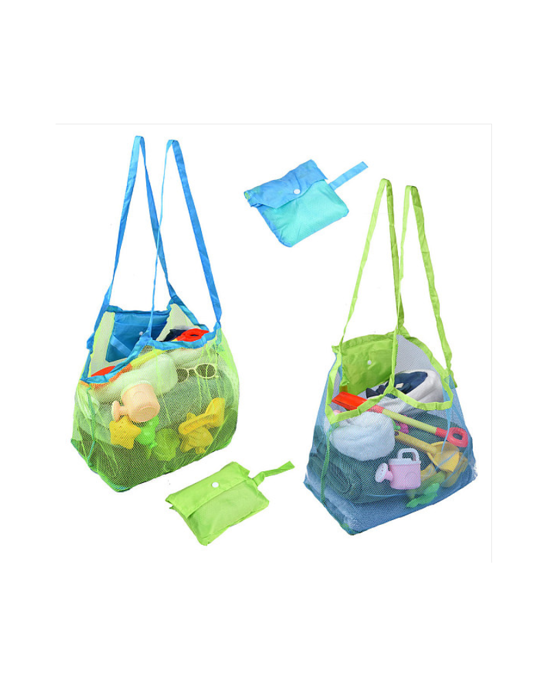 2Pcs 2 Colors Portable Nylon Mesh Grocery Bags