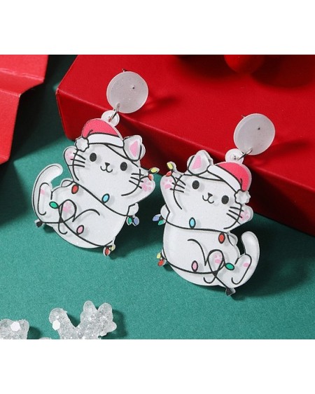 Festive Christmas Acrylic Stud for Holiday Season Celebration, Platinum (02YE22)