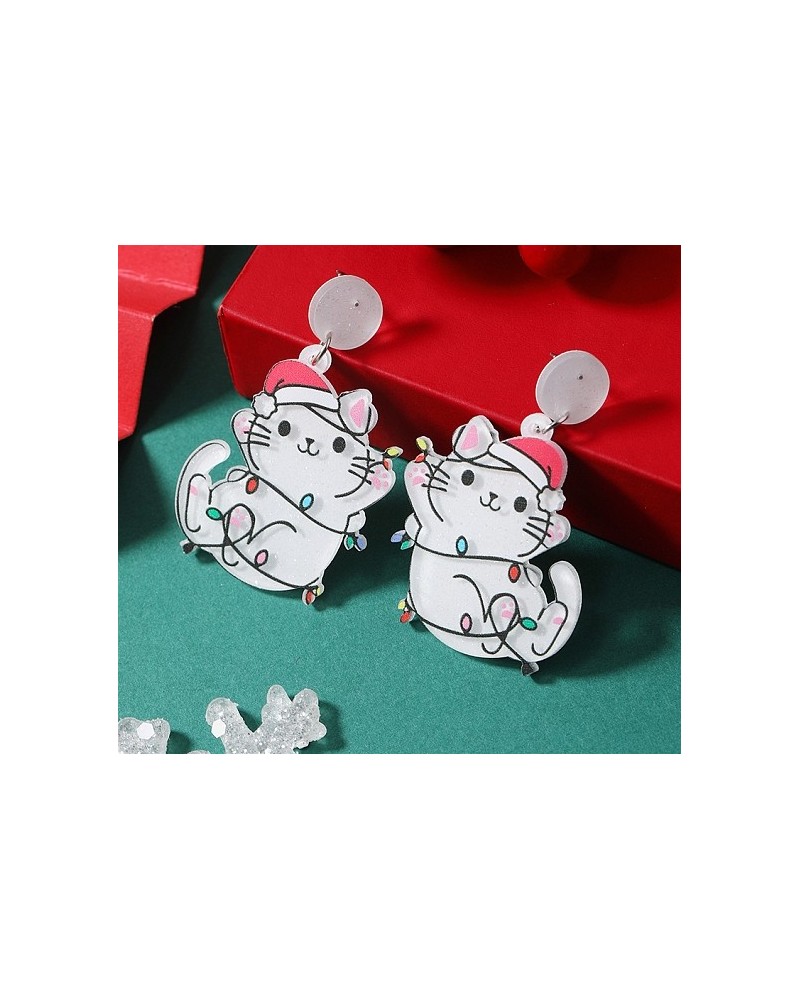 Festive Christmas Acrylic Stud for Holiday Season Celebration, Platinum (02YE22)