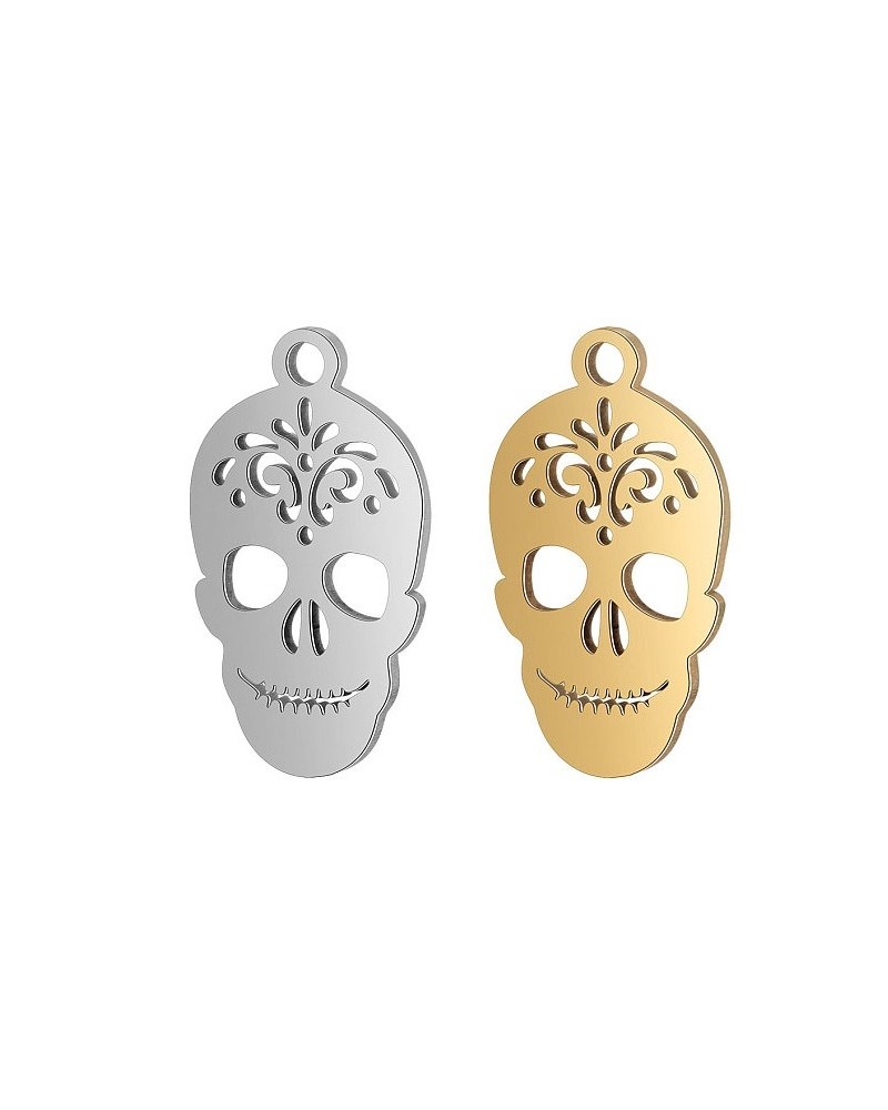 304 Stainless Steel Pendants, Sugar Skull, For Mexico Holiday Day of the Dead (00WMC6)