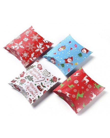 Christmas Gift Card Pillow Boxes, for Holiday Gift Giving, Candy Boxes, Xmas Craft Party Favors (022K6K)