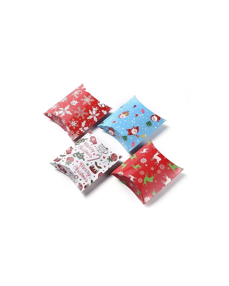 Christmas Gift Card Pillow Boxes, for Holiday Gift Giving, Candy Boxes, Xmas Craft Party Favors (022K6K)