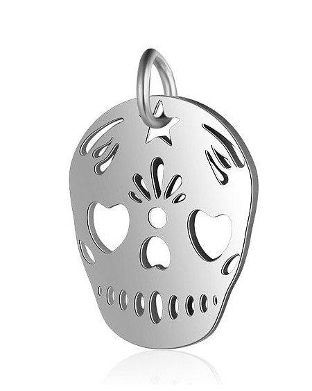 201 Stainless Steel Pendants, Sugar Skull, For Mexico Holiday Day of the Dead