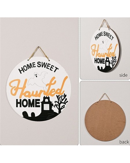 CREATCABIN Wooden Pendant Decorations, with Jute Twine, for Party Gift Home Decoration, Halloween Theme (026TK2)