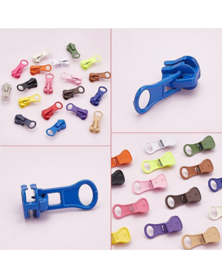 76Pcs 19 Colors Zinc Alloy Replacement Zipper Sliders, for Luggage Suitcase Backpack Jacket Bags Coat