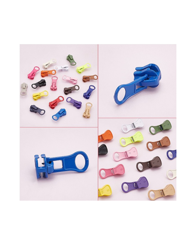 76Pcs 19 Colors Zinc Alloy Replacement Zipper Sliders, for Luggage Suitcase Backpack Jacket Bags Coat