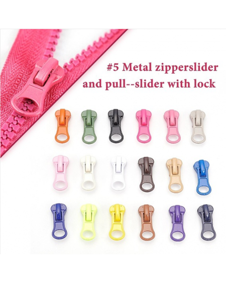 76Pcs 19 Colors Zinc Alloy Replacement Zipper Sliders, for Luggage Suitcase Backpack Jacket Bags Coat