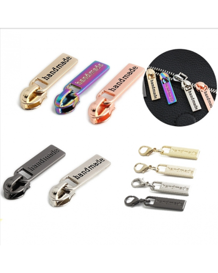 Alloy Zipper Head with Rectangle with Word Handmade Charms