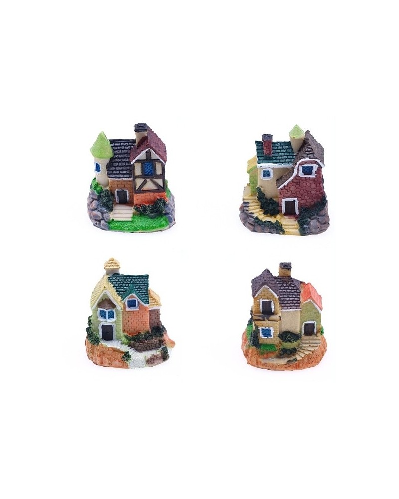 Resin Villa House Figurines Display Decorations, Micro Landscape Garden Decoration (02NAWZ)