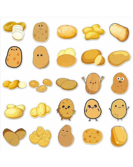 PVC Self-adhesive Potato Cartoon Stickers, Waterproof Decals for Suitcase, Skateboard, Refrigerator, Helmet, Mobile Phone Shell