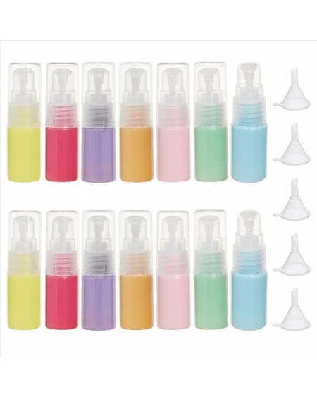 10ml Macaron Color Pump Bottle Refillable Plastic Cosmetic Bottle with Hoppers for Lotion, Emulsion and Essential Oils