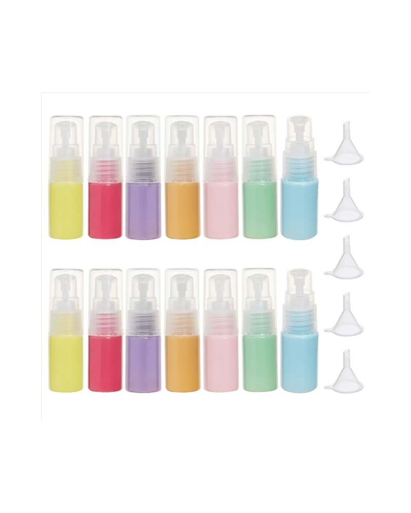 10ml Macaron Color Pump Bottle Refillable Plastic Cosmetic Bottle with Hoppers for Lotion, Emulsion and Essential Oils