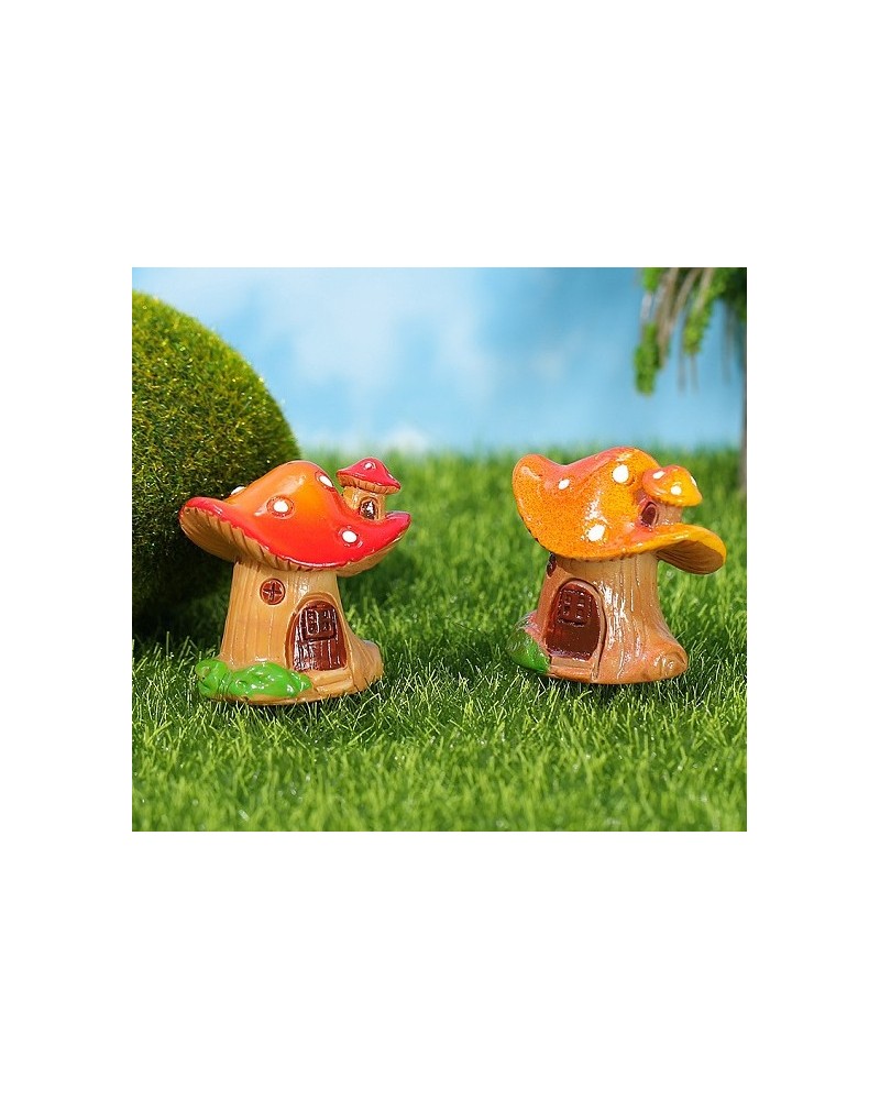 Mushroom House Resin Craft Moss Micro Landscape Decoration, Bonsai Landscaping Small Ornaments (02Q2YY)