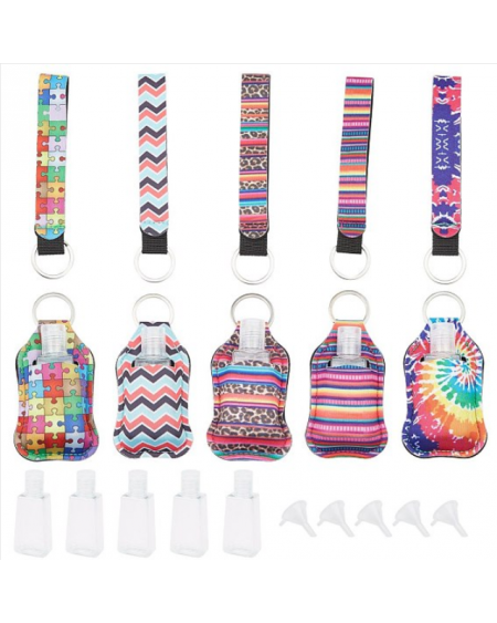 DIY Travel Bottle Set Kits, Eychain Lanyard with Hand Sanitizer Keychain Holders, Transparent Plastic Squeeze Bottles