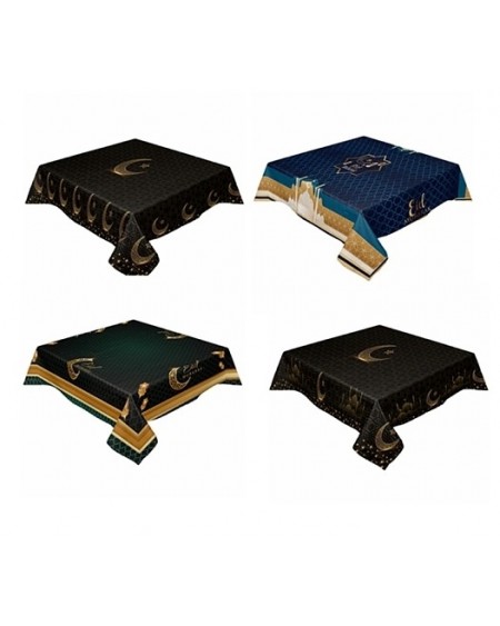 Eid Mubarak Table Runner Waterproof Rectangle Tablecloths, for Islamic Lantern Ramadan Dinner Party Decorations (02F5YP)