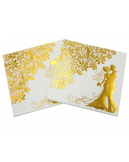 Gold Foil Paper Tissue, Disposable Napkins, for Wedding Theme Decorations, Square (02DZ3X)