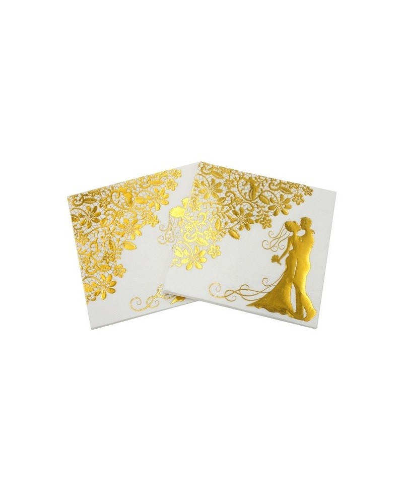 Gold Foil Paper Tissue, Disposable Napkins, for Wedding Theme Decorations, Square (02DZ3X)