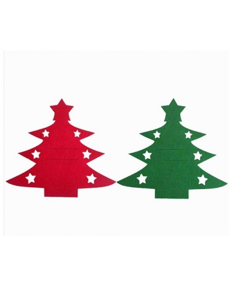 Felt Christmas Tree Cutlery Bags, Cutlery Holders for Christmas Table Decoration Party (02TA5T)