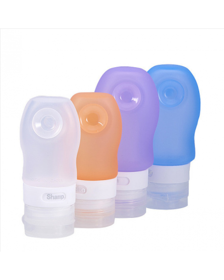 Creative Portable Silicone Travel Points Bottle Sets, with Sucker, for Shower, Shampoo, Cosmetic, Emulsion Storage