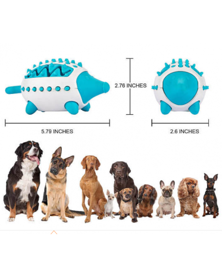 Silicone Dog IQ Treat Hedgehog, Pet Food Dispenser, Dog Chew Toy, for Medium Large Breeds