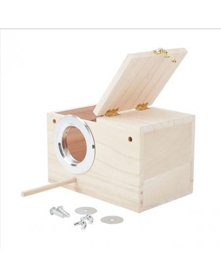 Parakeet Nesting Box, Bird Nest Breeding Box, Cage Wood House, for Finch Cockatiel Budgie Conure Parrot