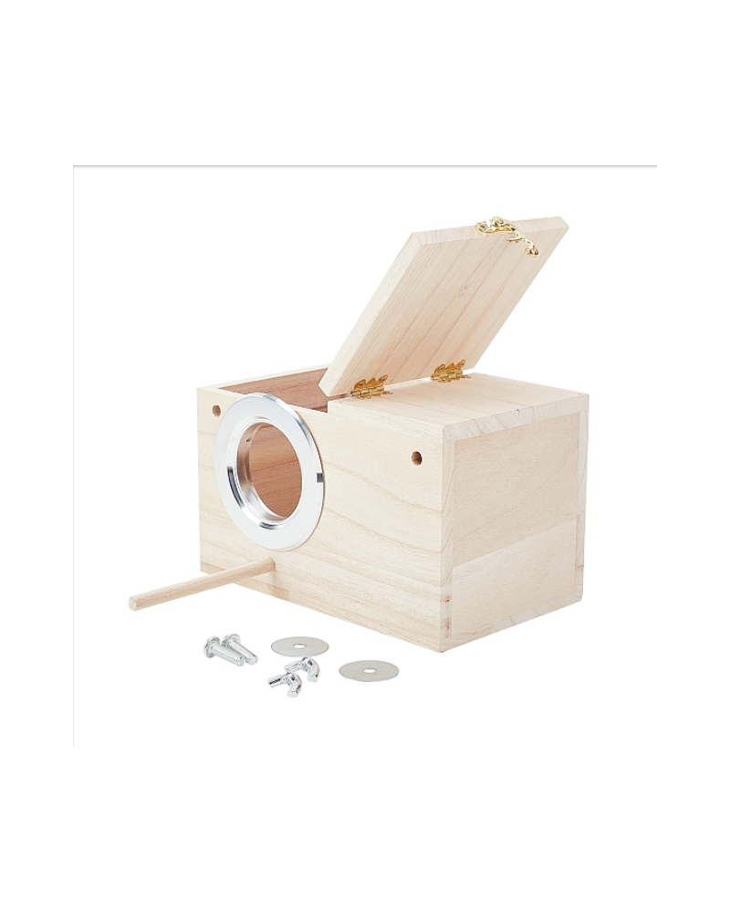 Parakeet Nesting Box, Bird Nest Breeding Box, Cage Wood House, for Finch Cockatiel Budgie Conure Parrot