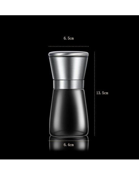 Ceramics Blade Glass Coffee Bean Manual Crusher, Adjustable Pepper Grinder or Salt Shaker, with 304 Stainless Steel Lid (02NQZY)