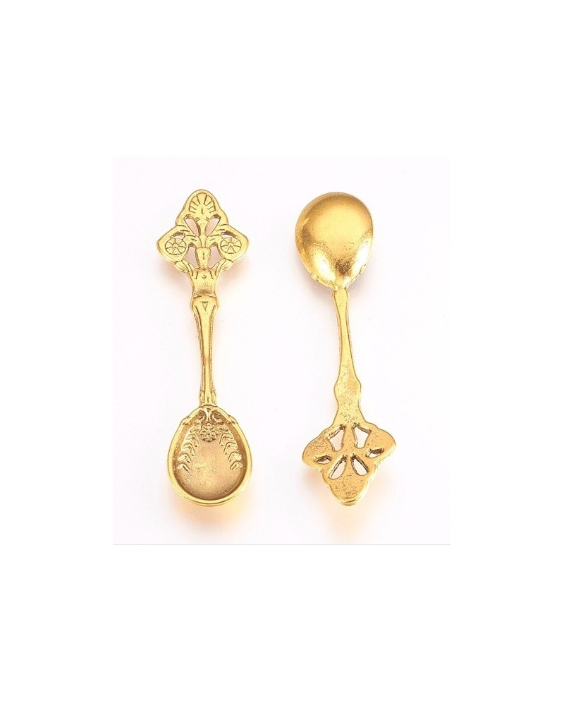 Tibetan Style Alloy Pendants, Kitchen Utensil Pendants, Spoon, Cadmium Free & Lead Free, 59x15x4mm (0087PR)