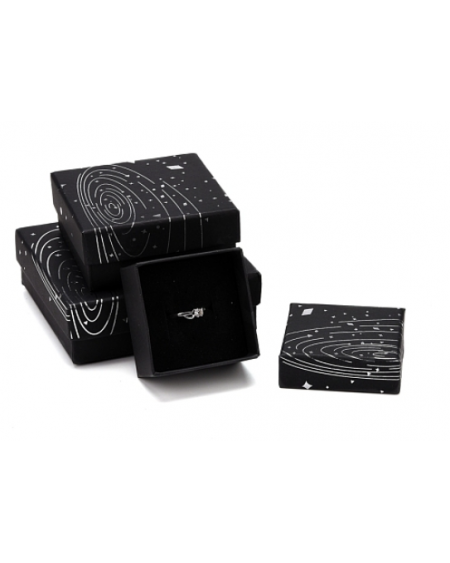 Cardboard Jewelry Boxes, with Black Sponge Mat, for Jewelry Gift Packaging, Square with Galaxy Pattern