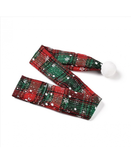 Cloth Pet's Christmas Scarves, Xmas Kitten Puppy Tartan Pattern Collar Bibs, with Polyester Findings