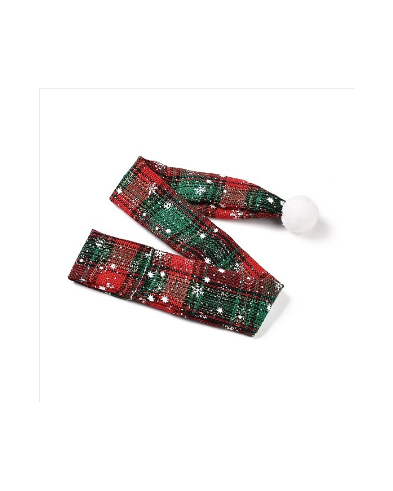 Cloth Pet's Christmas Scarves, Xmas Kitten Puppy Tartan Pattern Collar Bibs, with Polyester Findings