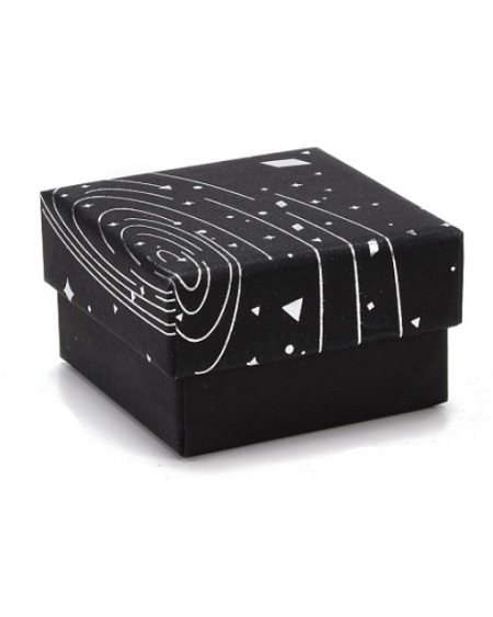 Cardboard Jewelry Boxes, with Black Sponge Mat, for Jewelry Gift Packaging, Square with Galaxy Pattern