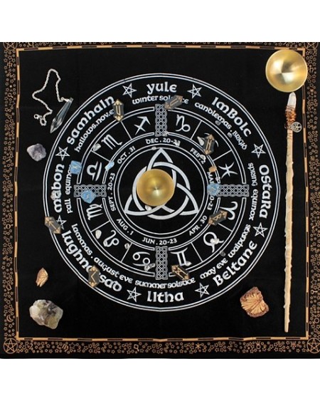 Velvet Altar Mats, Trinity Knot & Constellation Tablecloth, Tarot Card Cloth, Square (02JSNT)