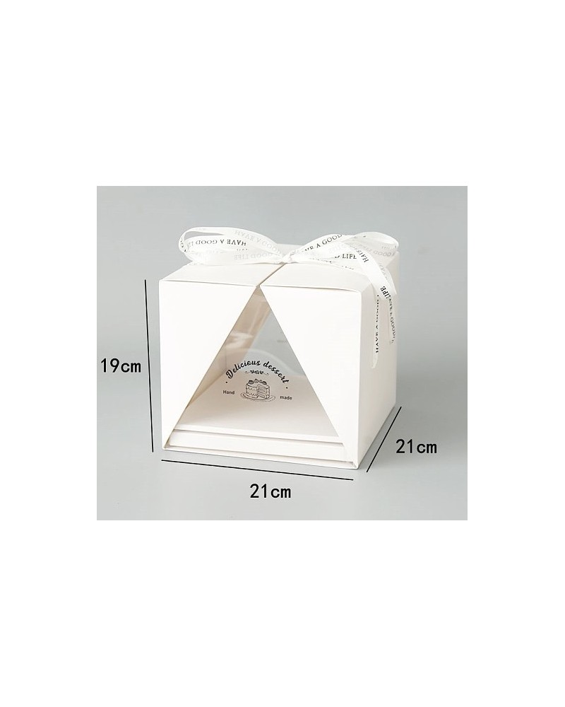 Individual Kraft Paper Tall Cake Boxes, Bakery Single Cake Packing Box, Square with Clear Window (02BNK2)