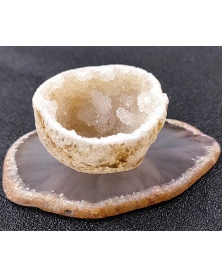 Natural Agate Cups & Cup Mats, Irregular Shape Slice Coaster & Geode Teacup Set (02HZ8S)