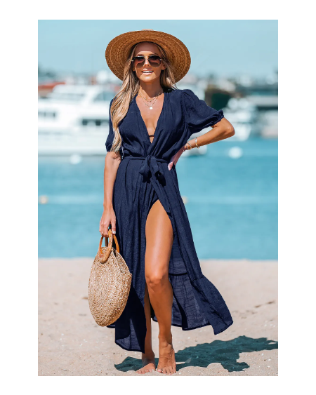 Moonlit Drape Navy Cover-Up Kimono