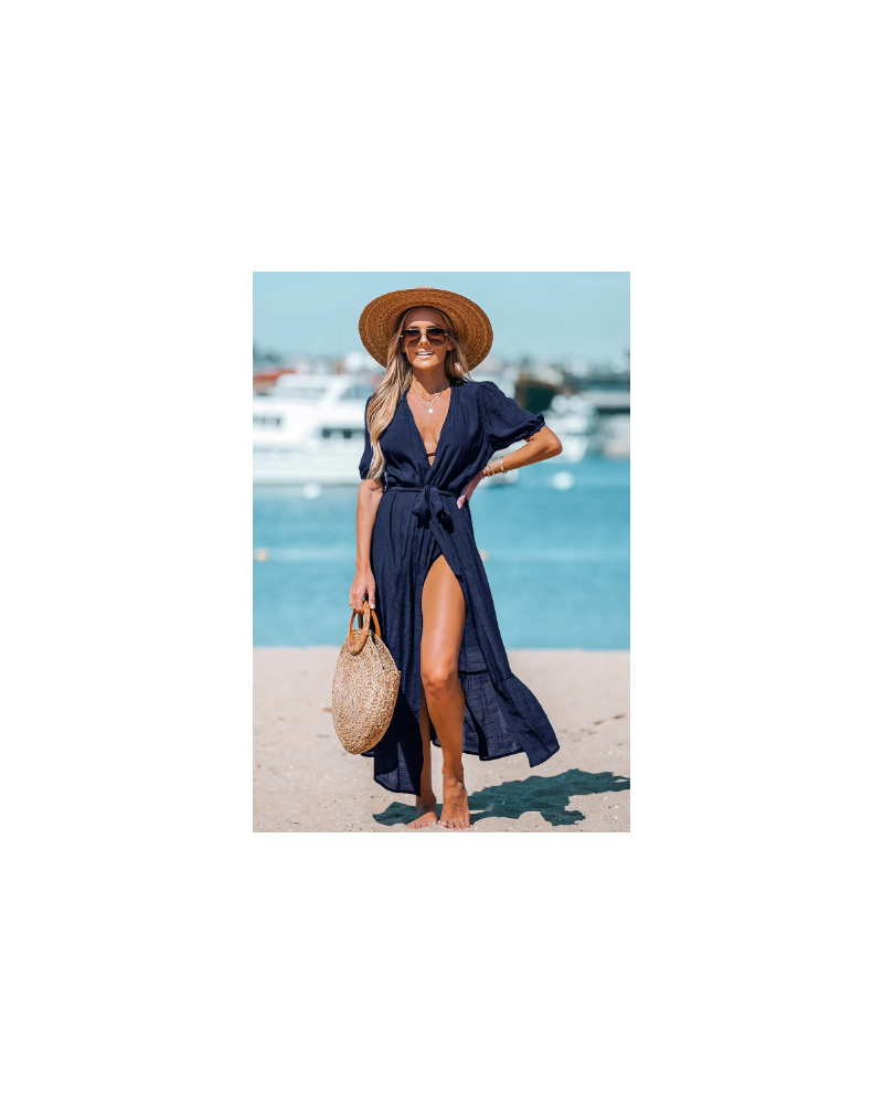 Moonlit Drape Navy Cover-Up Kimono