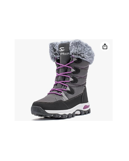 Waterproof Winter Snow Boots Lightweight Warm Faux Fur Lined Mid-Calf Booties