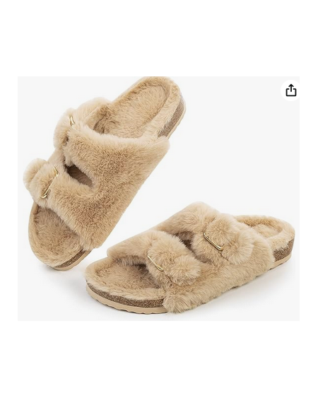 Womens Open Toe Slipper with Cozy