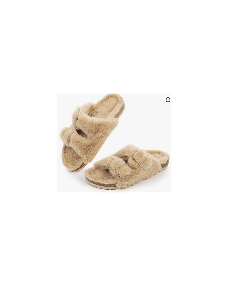 Womens Open Toe Slipper with Cozy