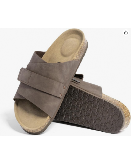 Soft Footbed Sandals,Cork Slides with Adjustable Straps