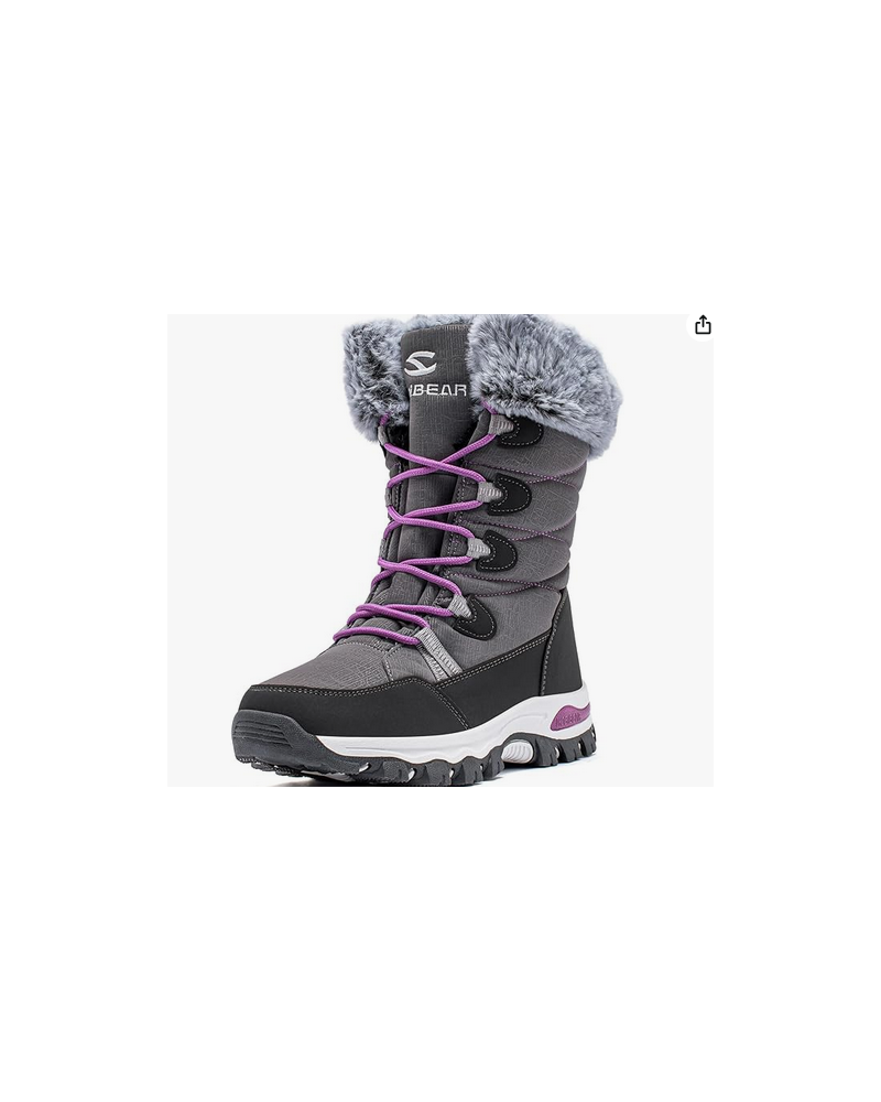 Kids Winter Snow Boots Waterproof Outdoor Warm Faux Fur Lined Shoes