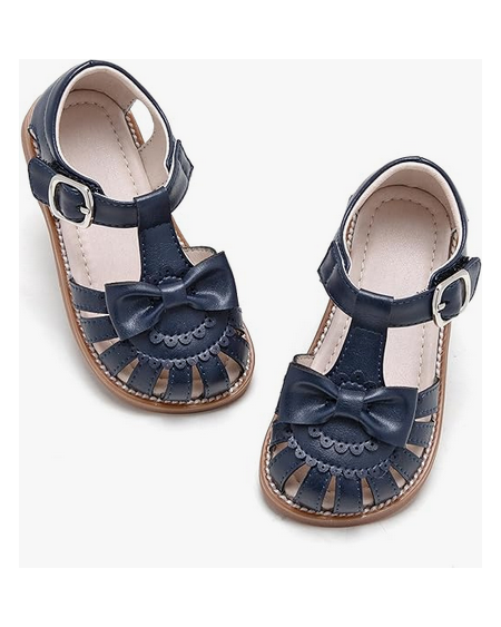 Girls Boys Sandals with Cork Footbed Adjustable Buckle Causal Slides Sandals Open Toes Flat for Kids Toddler