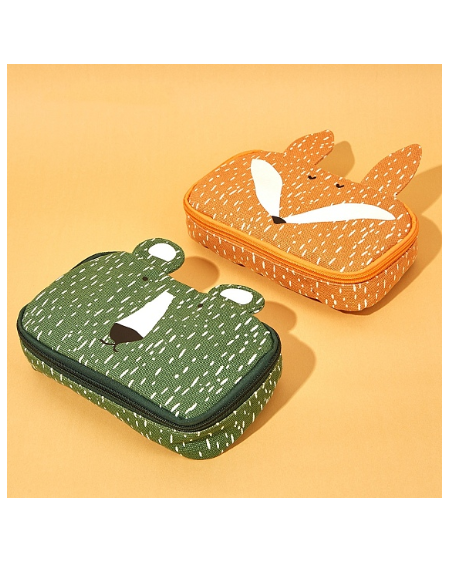 Fox Shaped Cloth Cosmetic Zipper Boxes, Toilet Bags for Women